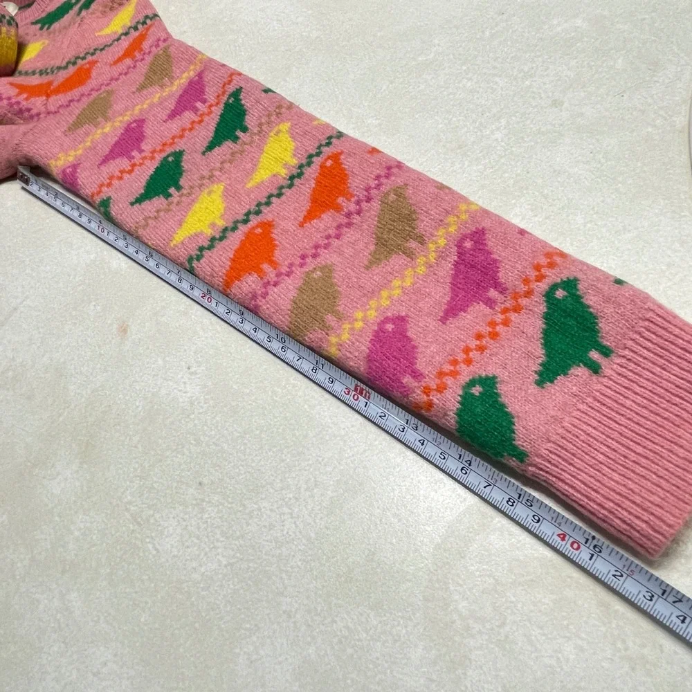 Boden Edie Fair Isle Sweater Pink Colorful Bird Animal Print Crew Neck Jumper - Picture 12 of 15